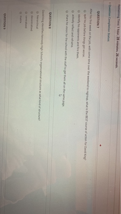 Remaining Time: 1 hour, 28 minutes, 26 seconds.