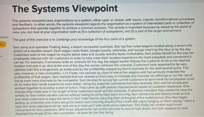 The Systems Viewpoint warded od OK The systems