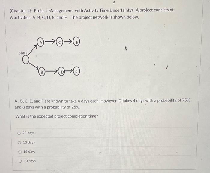 (Chapter 19 Project Management with Activity Time