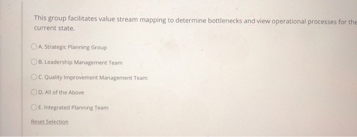 This group facilitates value stream mapping to