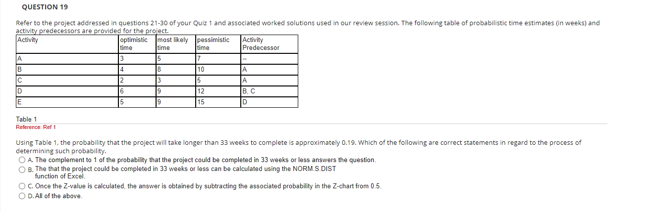determining such probability. A. The complement