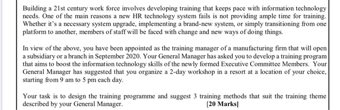 Building a 21st century work force involves