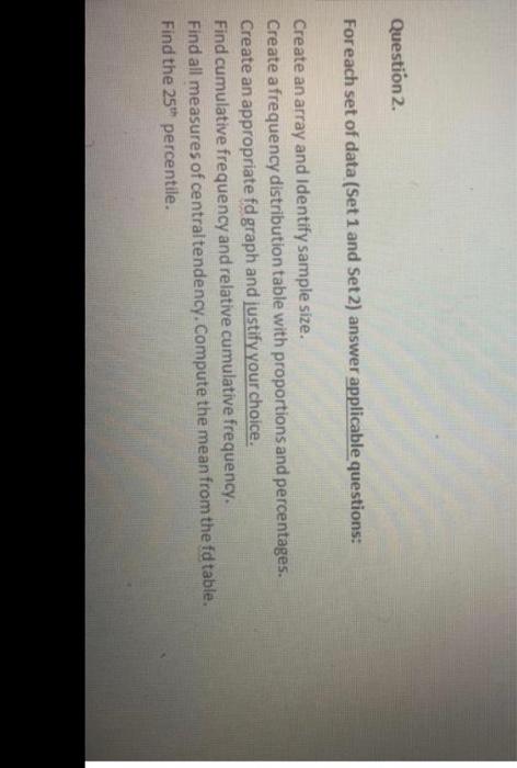 help set 1 &2 . please use the data in set 1&2,