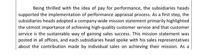 Performance Management at WISDOM Co Ltd You are a