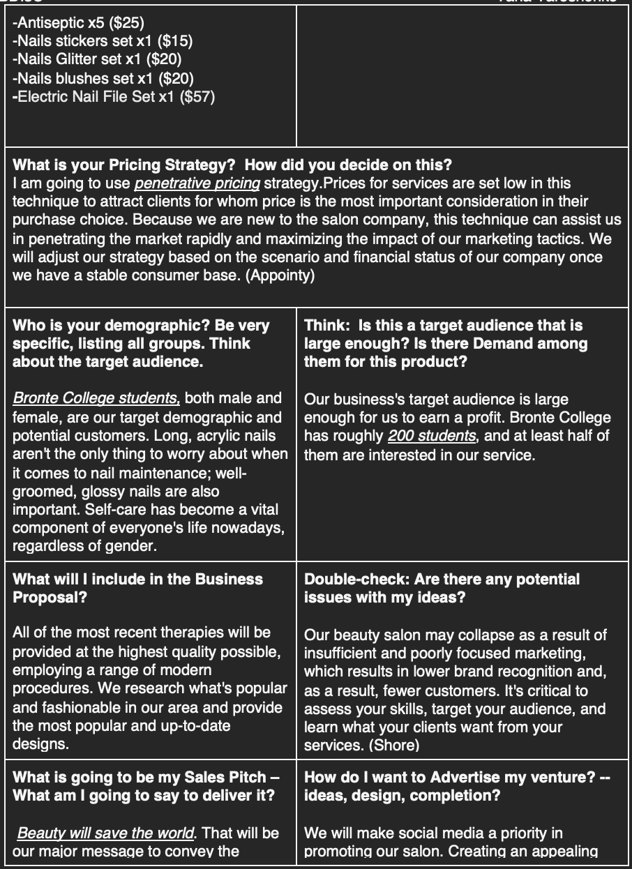 What to do?: Production Plan Describe the process