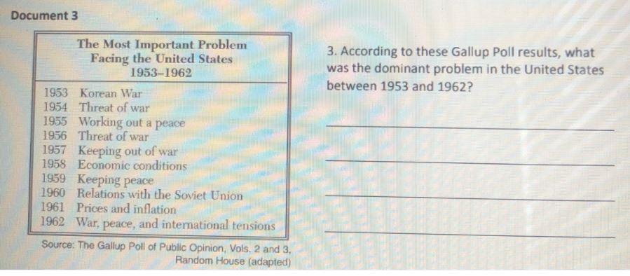 Document 3 3. According to these Gallup Poll