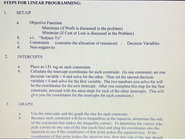 Use the steps provided to solve these Linear