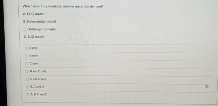 Which inventory modells) consider uncertain