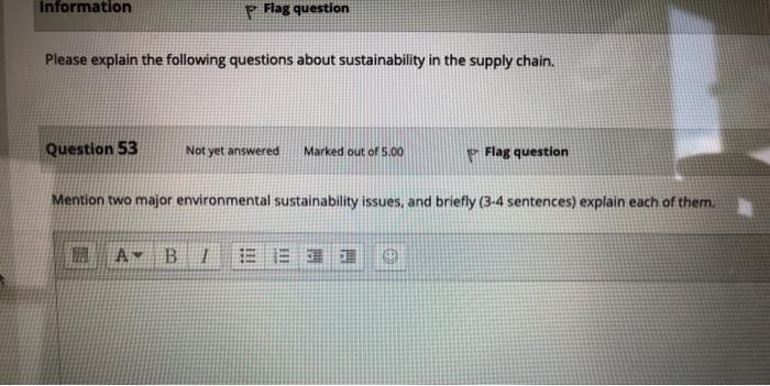 Information p Flag question Please explain the