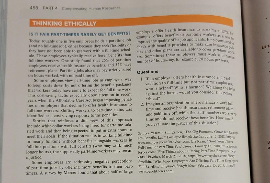 please answer questions 1 and 2 458 PART 4