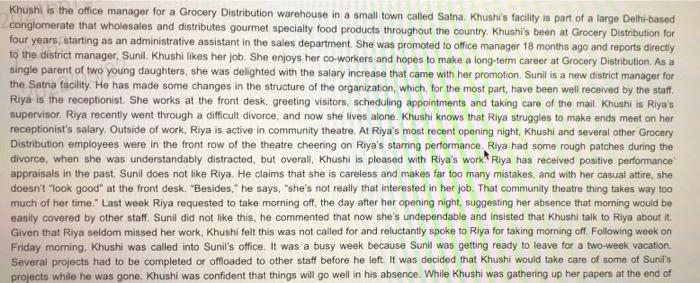 Solve it 2 Khushi is the office manager for a