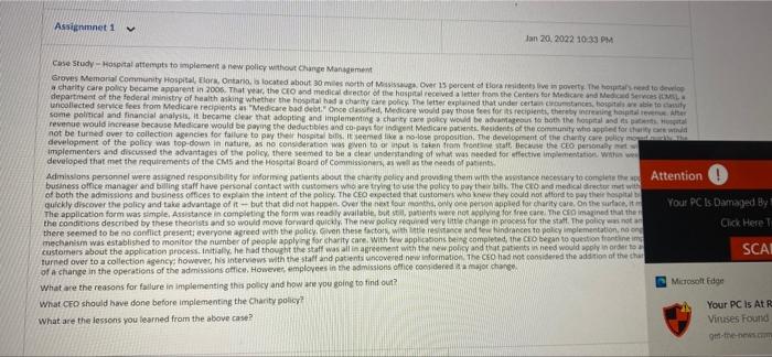 Assignmnet 1 V Jan 20, 2022 10:33 PM Case Study -