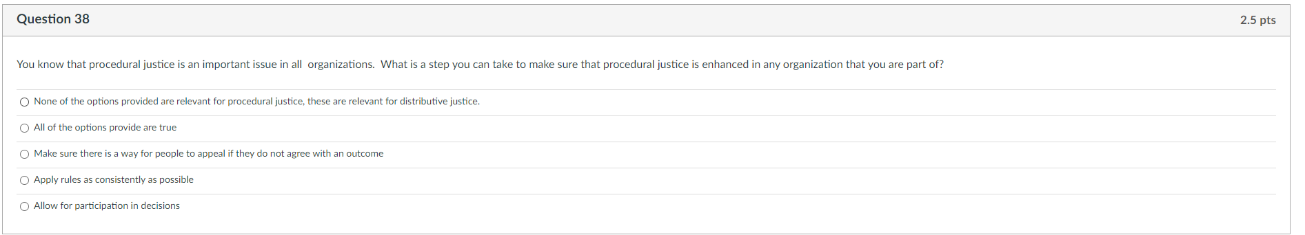 Question 38 2.5 pts You know that procedural