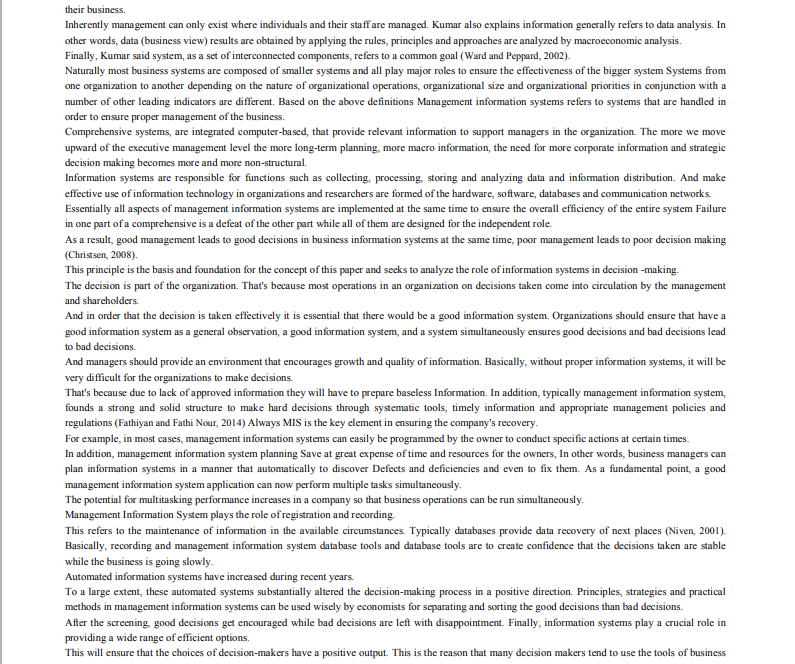 completing the reading, The Role of Information