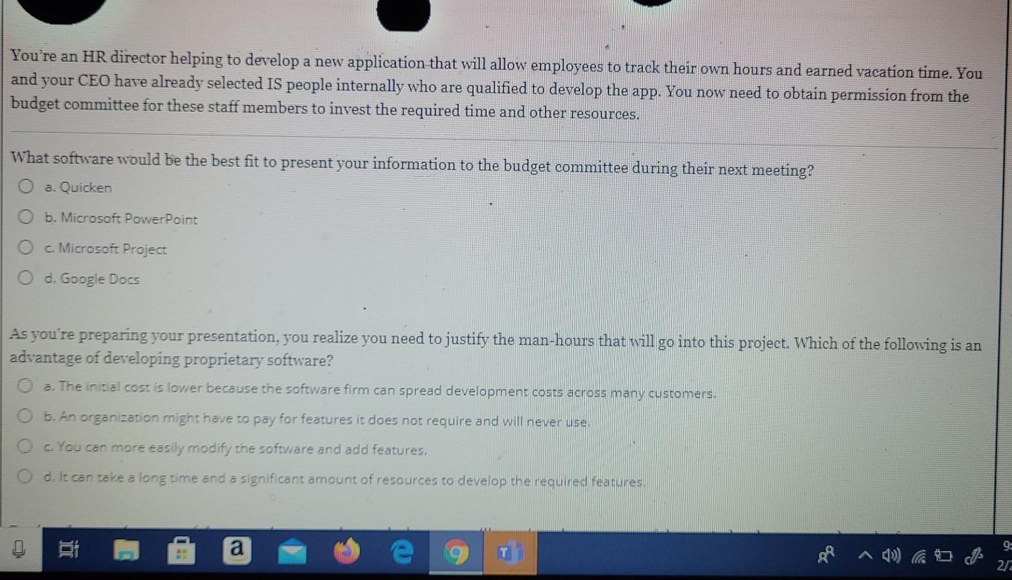 You're an HR director helping to develop a new