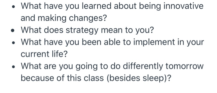 What have you learned about being innovative and