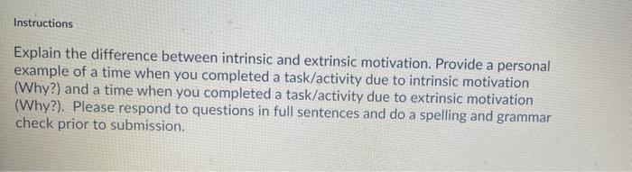 Instructions Explain the difference between