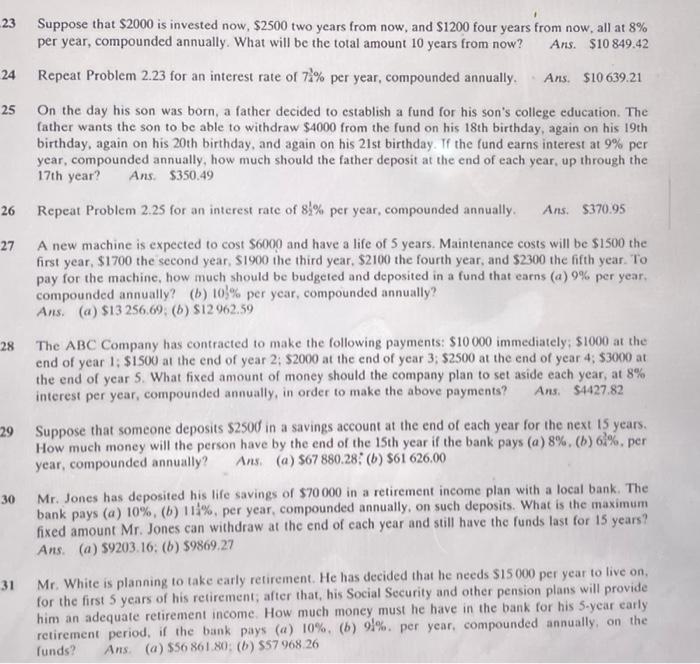 Please do 23, 25, 27 , 29 , 31 23 Suppose that