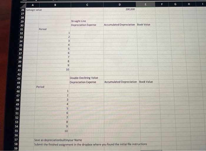 H D 1 Depreciation exercise using built-in