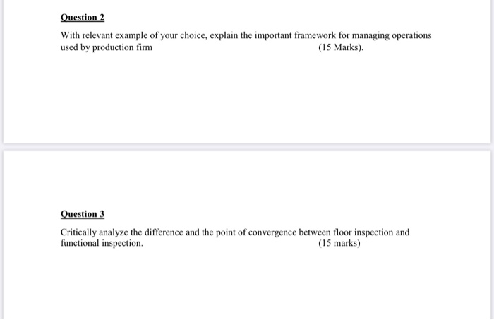 Question 2 With relevant example of your choice,