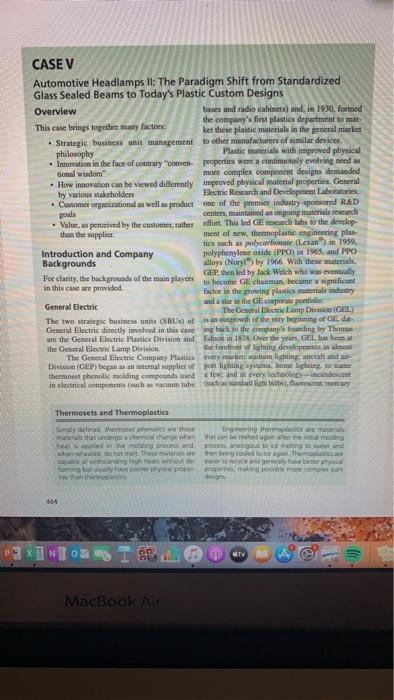 please read the case study and answer questions