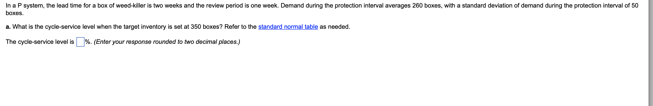 In a P system, the lead time for a box of