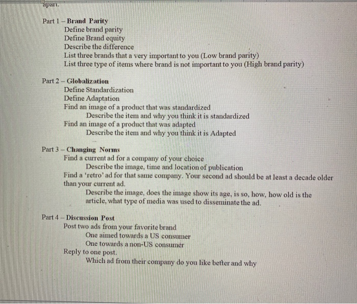 apart. Part 1 - Brand Parity Define brand parity