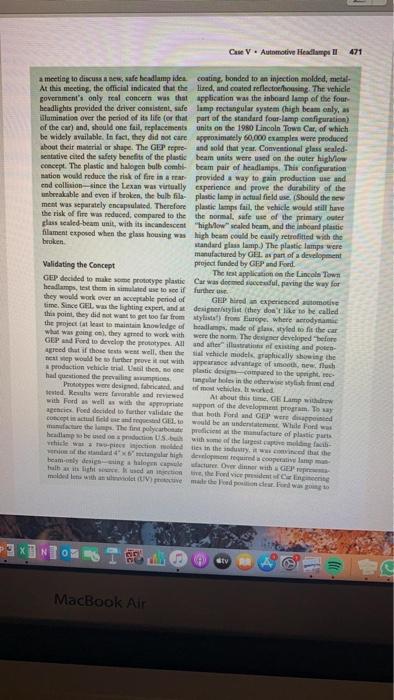 please read the case study and answer questions