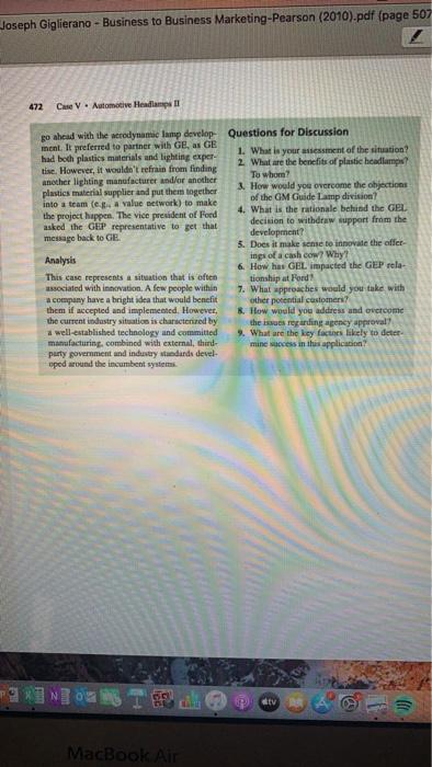 please read the case study and answer questions