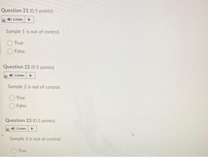 A quality inspector took six samples, each with