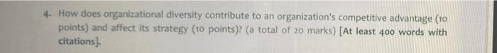 4. How does organizational diversity contribute