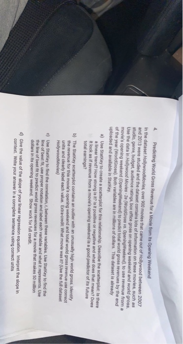 Predicting World Gross Revenue for a Movie from