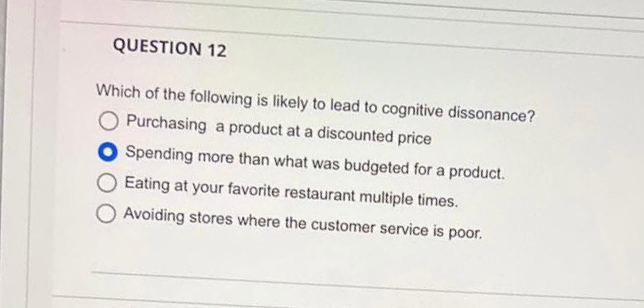 QUESTION 12 Which of the following is likely to