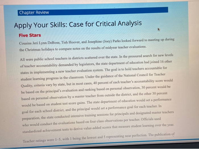 Chapter Review Apply Your Skills: Case for