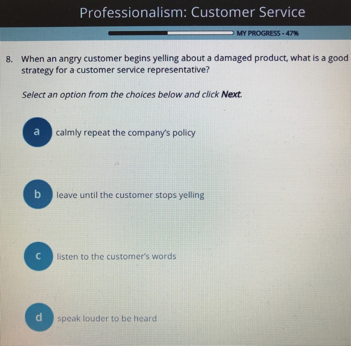 Professionalism: Customer Service MY PROGRESS -