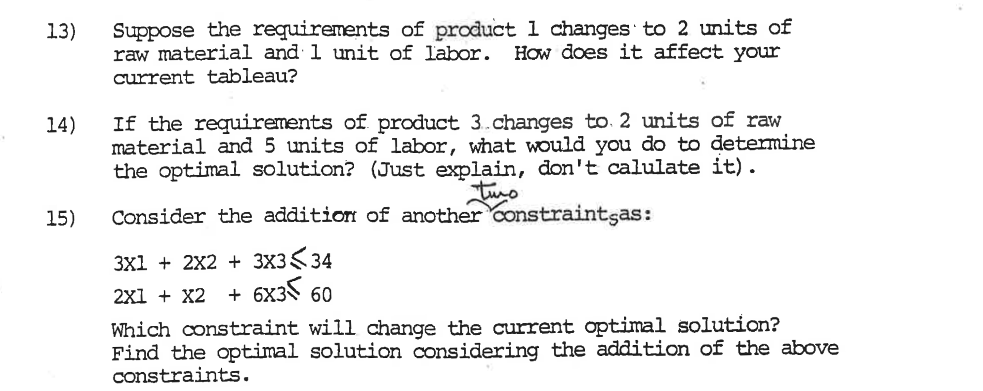 Problem 1 Consider a Linear programming problem
