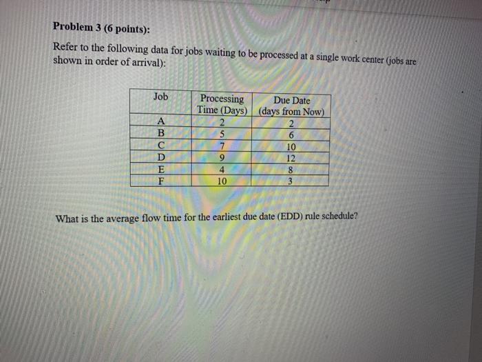 (PLEASE SHOW YOUR WORK! Problem 1 (6 points): A