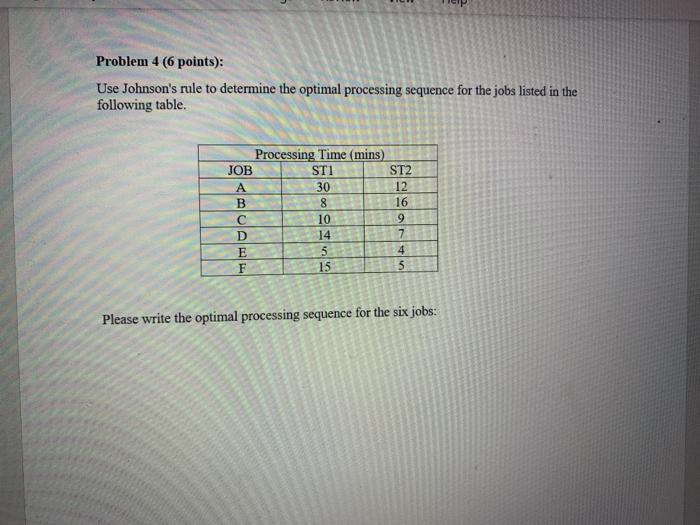 (PLEASE SHOW YOUR WORK! Problem 1 (6 points): A