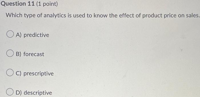 Which type of analytics is used to know the