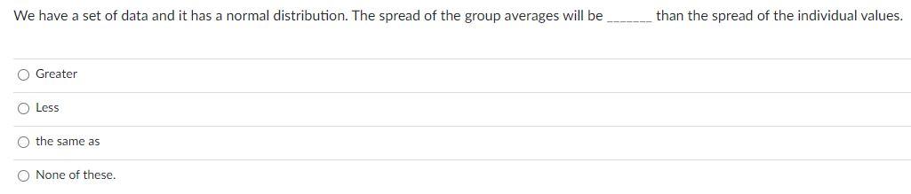 We have a set of data and it has a normal