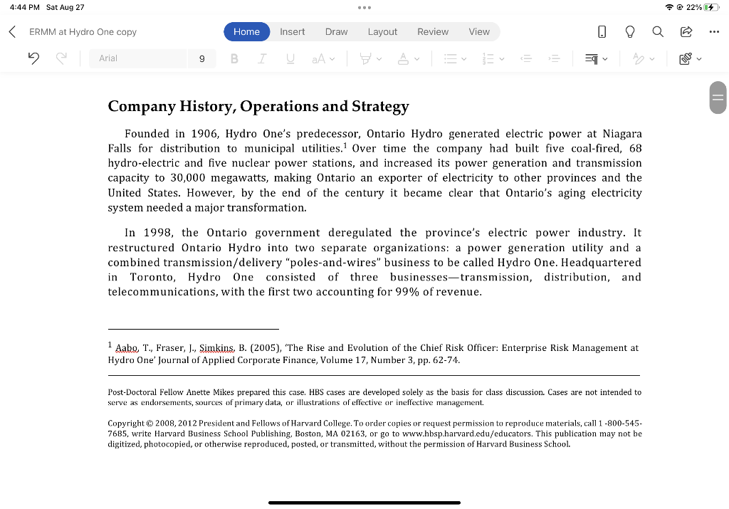 . How does Hydro One make money? 1. What are the