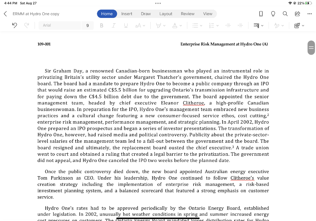 . How does Hydro One make money? 1. What are the