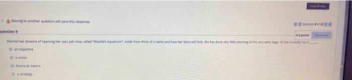 Moving to another question will save this reporte