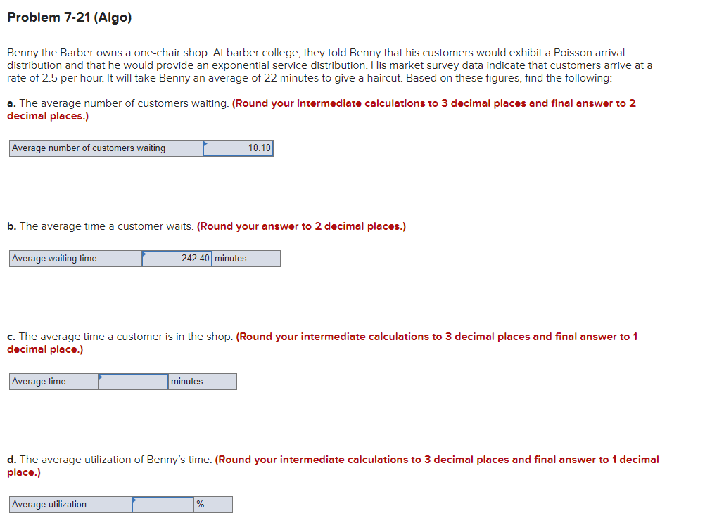 HELP WITH C AND D PLEASE Problem 7-21 (Algo)