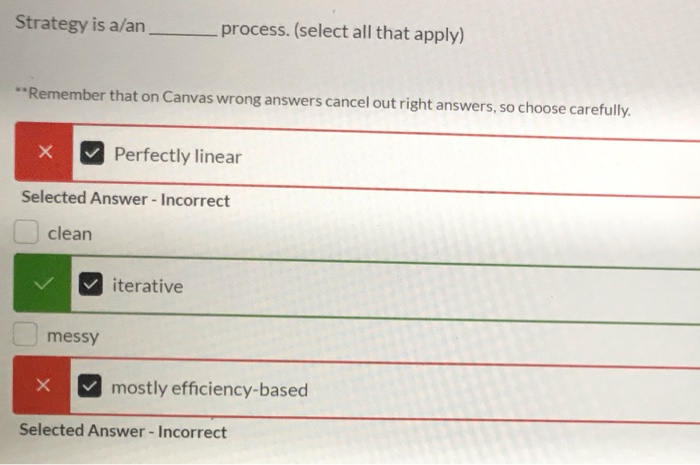 process. Select all that apply **Remember that on