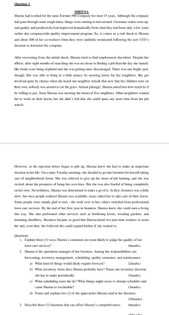 Cuestion 1 SHEENA Sheena had worked for the same