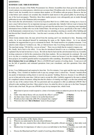 QUESTION BUSINESS CASE: THIS IS BUSINESS In