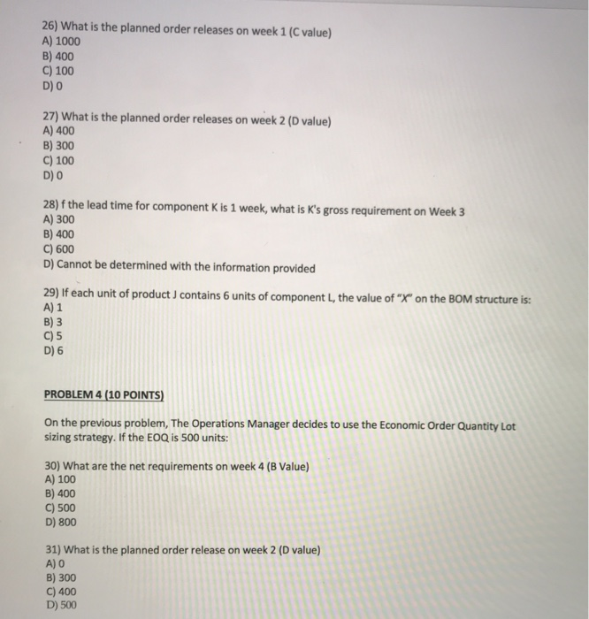 The BOM structure and Material Requirements Plan