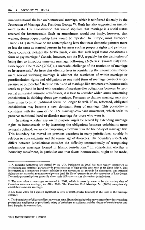 Marriage, Cohabitation, and Same-Sex Marriage