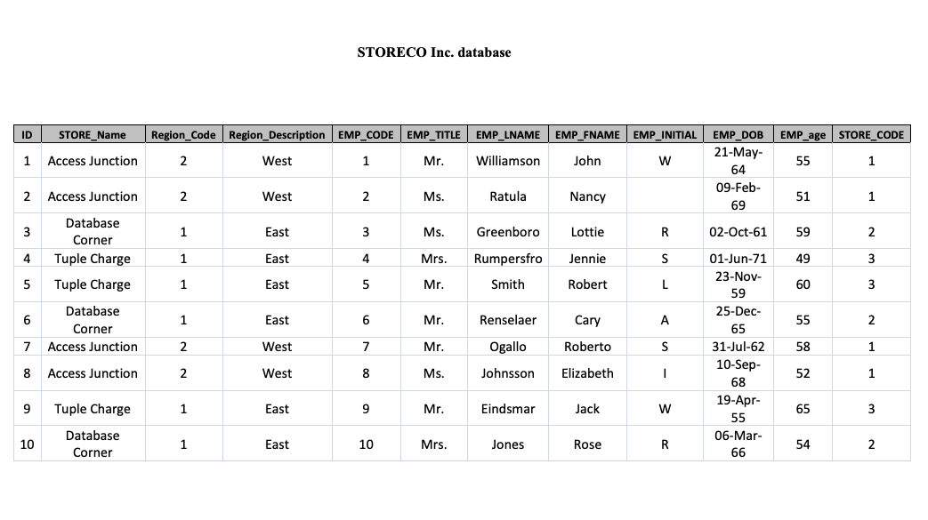 The newly established STORECO inc. stored the